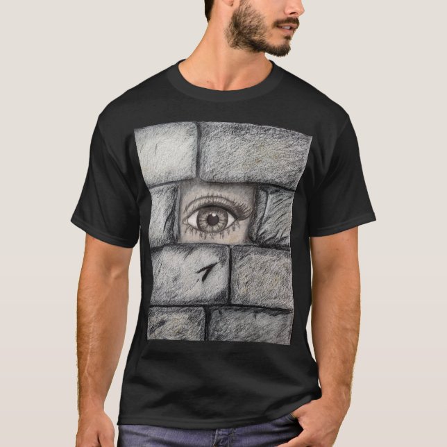 T-shirt "Oeil derrière le mur" (Devant)