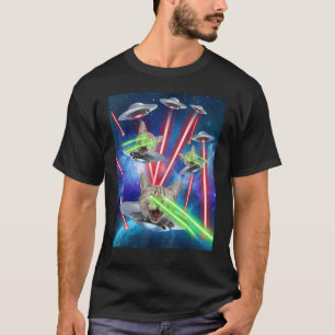 T-shirt Oeil Laser Chat Space Cat Sur Cute Kitten