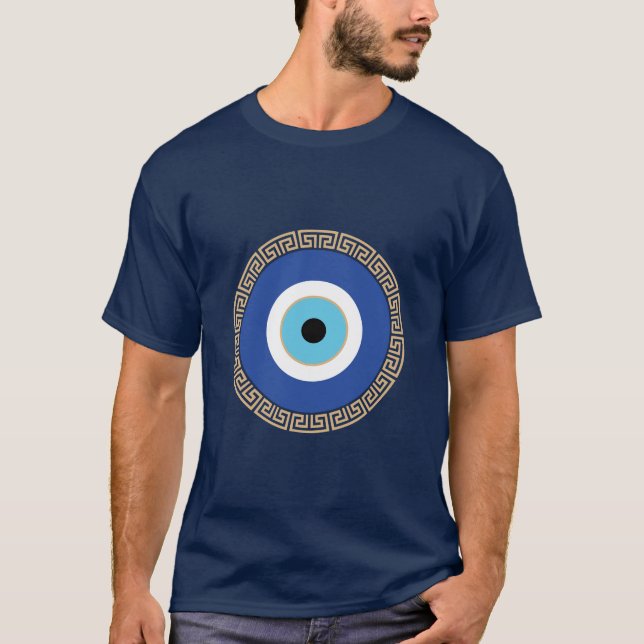 T-shirt Oeil mal grec dans la clé grecque (Devant)