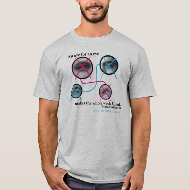 T-shirt Oeil pour un oeil T gris (Devant)