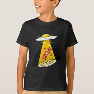 T-shirt Oeuf Abduction Bacon Amusant Alien Ufo Petit déjeu