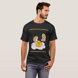 T-shirt oeuf au plat de personnage de dessin animé avec l