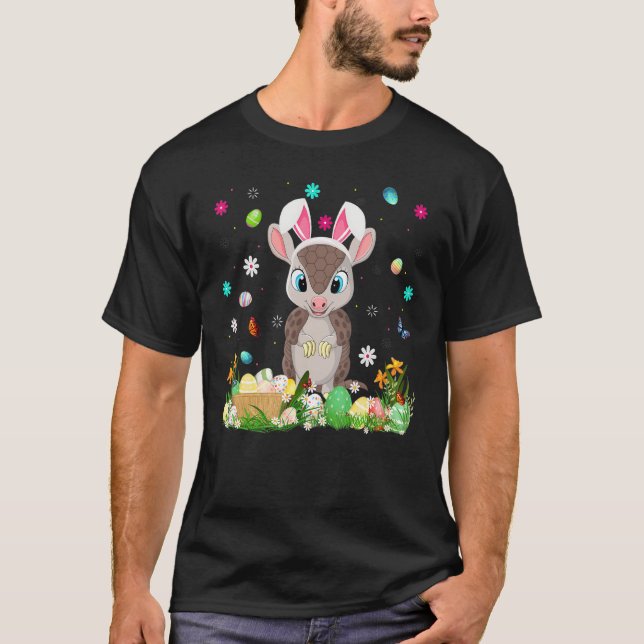 T-shirt Oeuf de Pâques Amusant Armadillo Dimanche de Pâque (Devant)