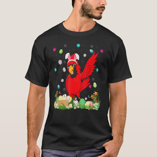 T-shirt Oeuf de Pâques Drôle Cardinal Oiseau de Pâques Dim (Devant)