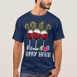 T-shirt Oeuf de Pâques Leoppard Lapin Vin Boire