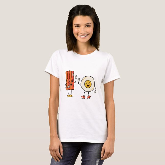 T-shirt Oeuf Mélange Et Bacon (Devant entier)