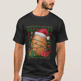 T-shirt Oeuf Restauration rapide Lumières de Noël moche Sa