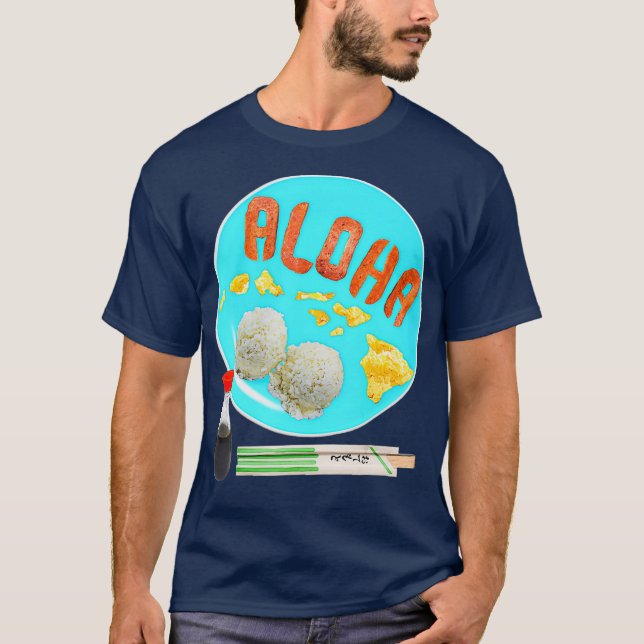 T-shirt Oeufs Aloha Spam Riz Shoyu Chopsticks Petit déjeun (Devant)