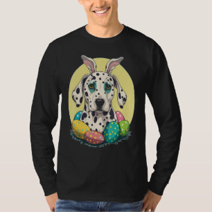 T-shirt Œufs de lapin dalmate de Pâques Chien sur dalmate