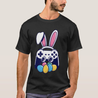 T-shirt Œufs de lapin de Pâques manette de jeu