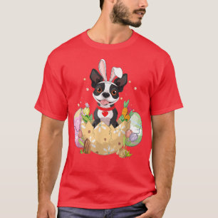 T-shirt Oeufs de Pâques amusants Boston Terrier Bunny Amou