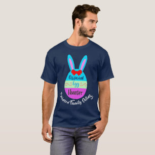 T-shirt Oeufs de Pâques Chasseur Bunny Oreilles Nom de fam