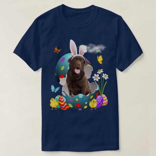 T-shirt OEufs de Pâques Chocolat Laboratoire Lapin Chiffre (Design devant)