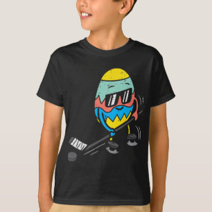T-shirt Oeufs de Pâques Jouer Ice Hockey Cute Sports Homme