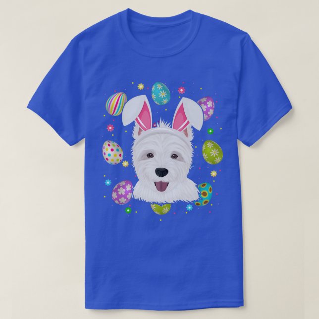 T-shirt Oeufs de Pâques Lapin Amoureux Oreille Oreille Chi (Design devant)