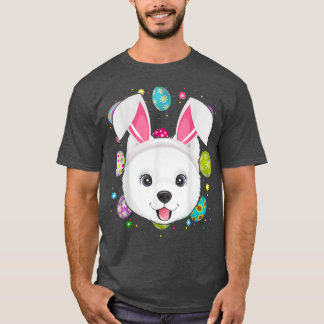 T-shirt Oeufs de Pâques Lapin Amoureux Oreille Samoyé Chie