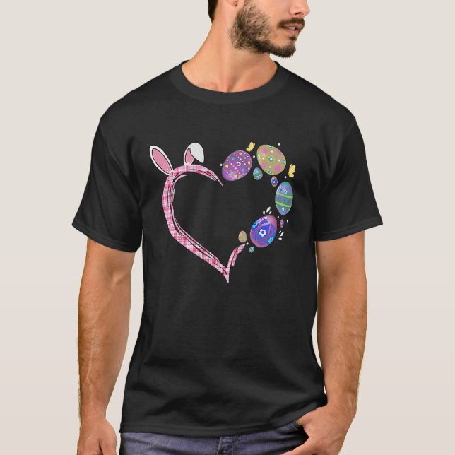 T-shirt Oeufs de Pâques Lapin de Coeur Lapin de Pâques Fem (Devant)