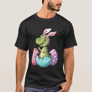 T-shirt Œufs de T Rex du jour de Pâques Garçons Filles Enf