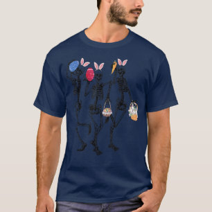 T-shirt Oeufs Easter Day Skeletons Danser Bunny Ear 