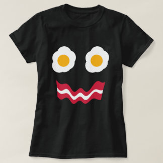 T-shirt Oeufs et Bacon Face Amusante Bacon Lover