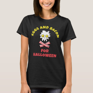 T-shirt Oeufs et bacon pour Halloween Crâne n'os Design
