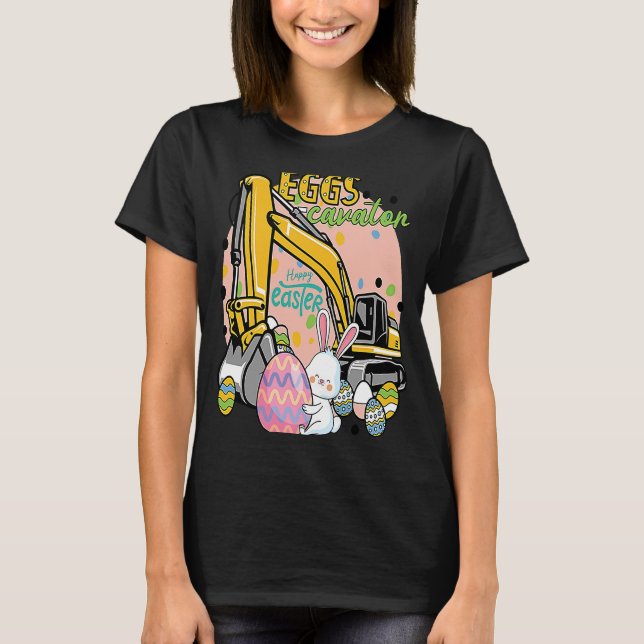 T-shirt OEufsCavator Joyeux Excavateur de Pâques Chasse OE (Devant)