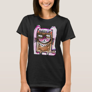 T-shirt OEuvre d'art chatty portrait meow kitten c