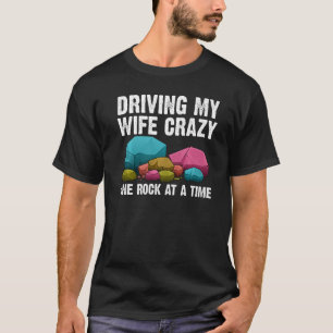 T-shirt Œuvre d'art de collecte de roches pour hommes Papa
