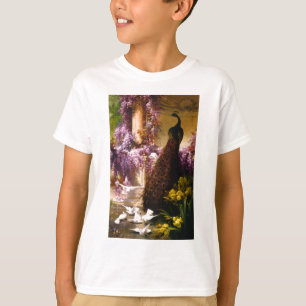 T-shirt Œuvre d'art de jardin Paon Vintage Wisteria Roma