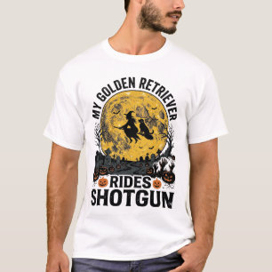 T-shirt Œuvre d'art de sorcière d'Halloween de Golden Retr
