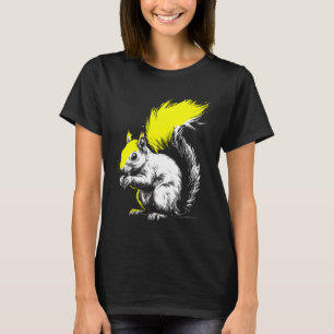 T-shirt Œuvre d'art Écureuil Amoureux des Animaux Forêt Na