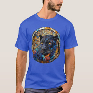 T-shirt Œuvre d'art en verre coloré Panther majestueux
