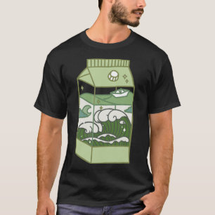 T-shirt Œuvre d'art esthétique de boîte de lait Mignon Kaw