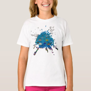 T-shirt Œuvre d'art faite main - profondeurs de l'océan 