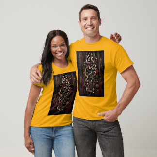 T-shirt Œuvre d'art murale abstraite calligraphique 3D Roy