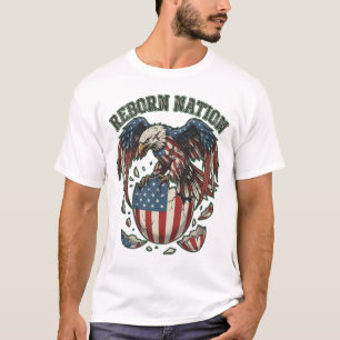 T-shirt Œuvre d'art patriotique American Eagle sur drapeau