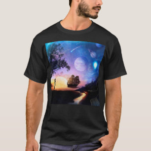 T-shirt Œuvre d'art sur l'exploration spatiale : vaisseau 