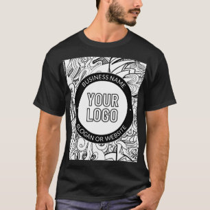 T-shirt OEuvre de ligne moderne et votre logo avec texte m