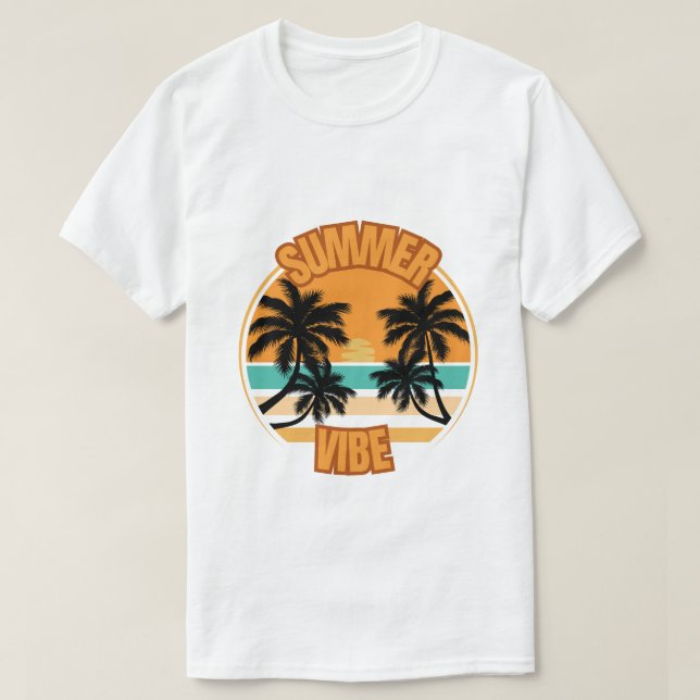 T-shirt Oeuvre d'été illustrative Orange (Design devant)