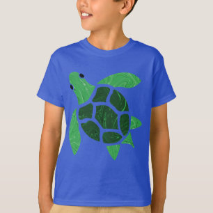 T-shirt Oeuvre en mosaïque de la tortue verte de Jade