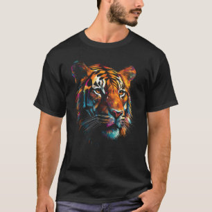 T-shirt Oeuvre Tigre Polygone coloré Zoo Animal Tiger