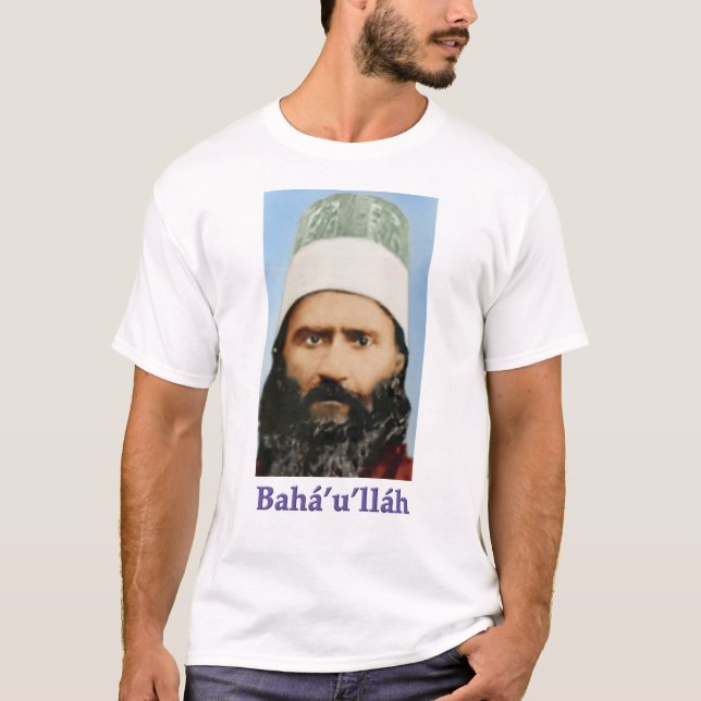 T-shirt of Bahá’u’lláh on peace of 1 human family (Front)