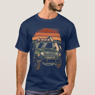 T-shirt Off Road 4X4 Vintage Retro 70s Sunset Off Road fun