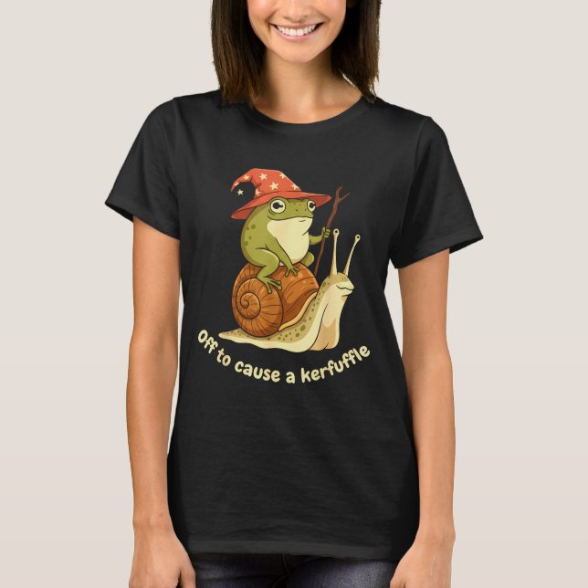 T-shirt Off To Cause A Kerfuffle Funny Cowboy Frog Meme  (Devant)