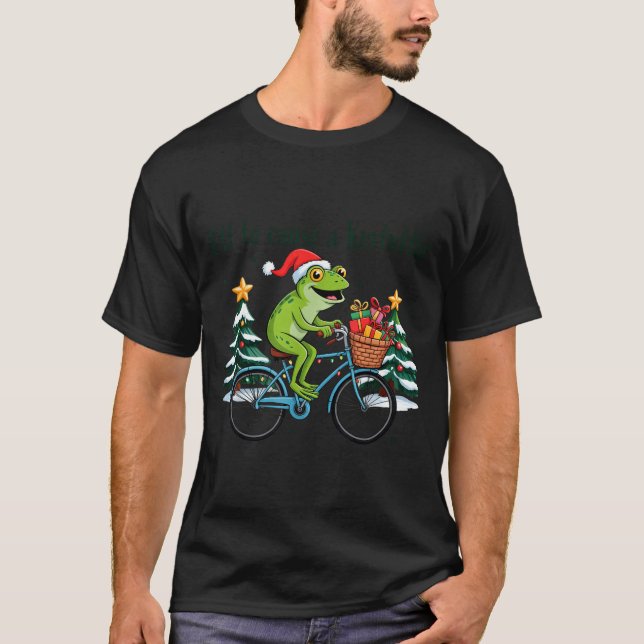 T-shirt Off To Cause A Kerfuffle Funny Frog Santa Christma (Devant)