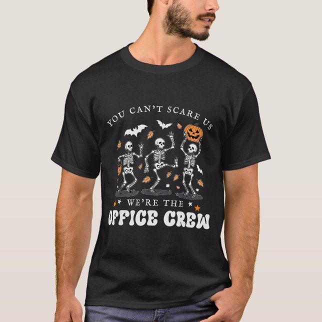 T-shirt Office Crew Skeleton Dancing Halloween School Secr (Devant)