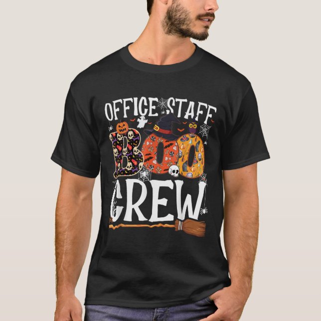 T-shirt Office Staff Boo Crew Funny Halloween Matching Cos (Devant)