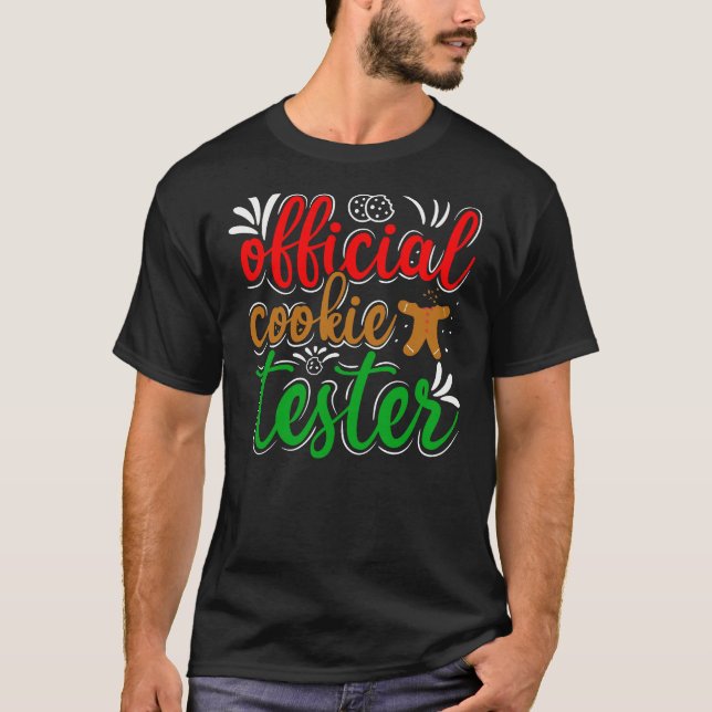 T-shirt Official Cookie Tester – Cute Christmas Baking Tee (Devant)