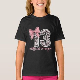 T-Shirt officiel adolescent Léopard Rose “13”