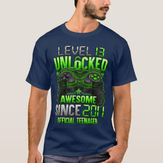 T-shirt Officieleenager Niveau 13 Débloqué 13e Anniversair